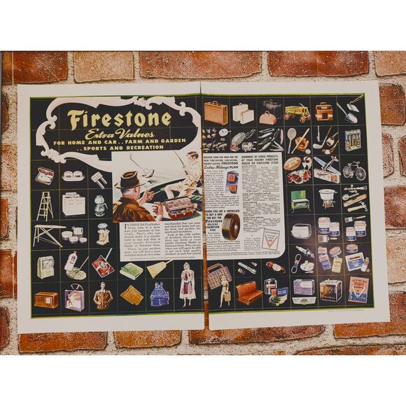 1942 Firestone 2-Page Vintage Print Ad‎ - Extra Values & Wartime Products - Picture 7 of 7